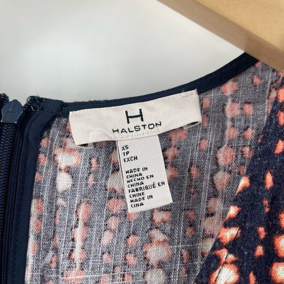 H BY HALSTON Dress Size Extra Small Linen Blend Wrap Sash Tie Waist Sleeveless - Picture 5 of 15